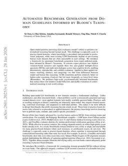 Automated Benchmark Generation from Domain Guidelines Informed by Bloom's Taxonomy