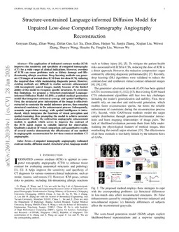Structure-constrained Language-informed Diffusion Model for Unpaired Low-dose Computed Tomography Angiography Reconstruction
