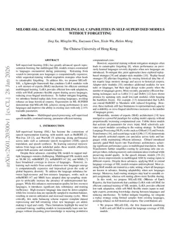 MiLorE-SSL: Scaling Multilingual Capabilities in Self-Supervised Models without Forgetting