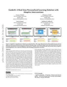 GuideAI: A Real-time Personalized Learning Solution with Adaptive Interventions