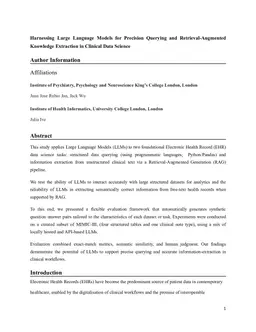 Harnessing Large Language Models for Precision Querying and Retrieval-Augmented Knowledge Extraction in Clinical Data Science