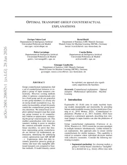 Optimal Transport Group Counterfactual Explanations