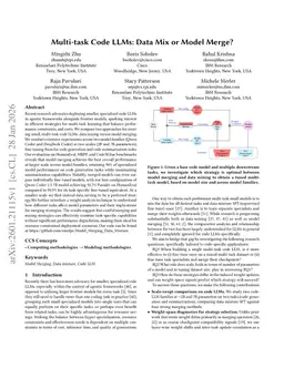 Multi-task Code LLMs: Data Mix or Model Merge?