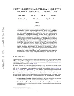 FrontierScience: Evaluating AI's Ability to Perform Expert-Level Scientific Tasks