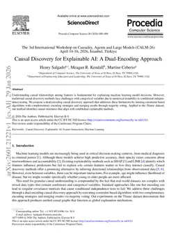 Causal Discovery for Explainable AI: A Dual-Encoding Approach