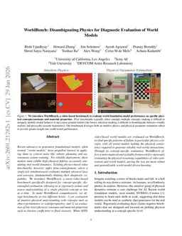 WorldBench: Disambiguating Physics for Diagnostic Evaluation of World Models