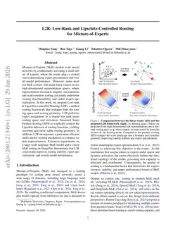 L2R: Low-Rank and Lipschitz-Controlled Routing for Mixture-of-Experts