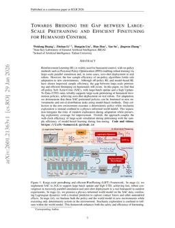 Towards Bridging the Gap between Large-Scale Pretraining and Efficient Finetuning for Humanoid Control