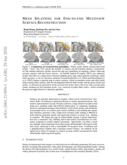 Mesh Splatting for End-to-end Multiview Surface Reconstruction