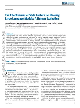 The Effectiveness of Style Vectors for Steering Large Language Models: A Human Evaluation
