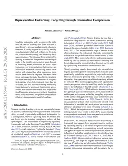 Representation Unlearning: Forgetting through Information Compression