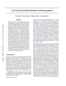 Can Local Learning Match Self-Supervised Backpropagation?