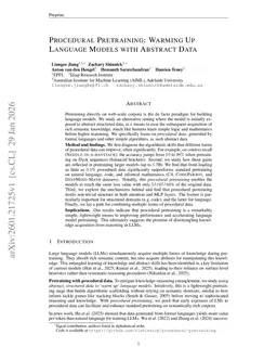 Procedural Pretraining: Warming Up Language Models with Abstract Data