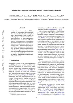 Enhancing Language Models for Robust Greenwashing Detection