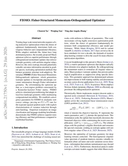 FISMO: Fisher-Structured Momentum-Orthogonalized Optimizer