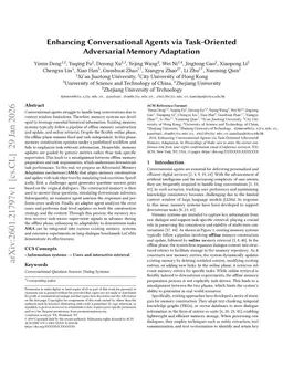 Enhancing Conversational Agents via Task-Oriented Adversarial Memory Adaptation
