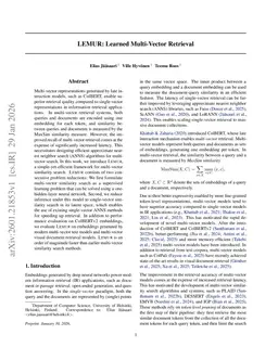 LEMUR: Learned Multi-Vector Retrieval