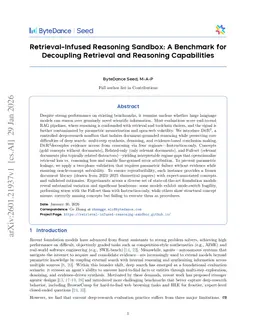 Retrieval-Infused Reasoning Sandbox: A Benchmark for Decoupling Retrieval and Reasoning Capabilities