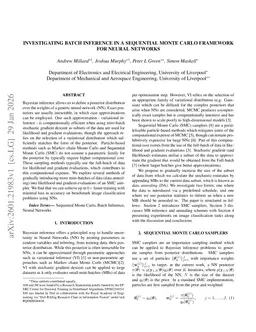 Investigating Batch Inference in a Sequential Monte Carlo Framework for Neural Networks