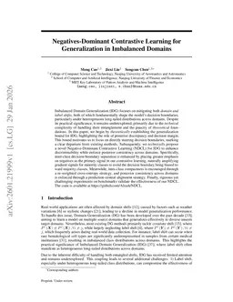 Negatives-Dominant Contrastive Learning for Generalization in Imbalanced Domains
