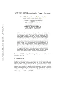 LANCER: LLM Reranking for Nugget Coverage