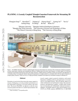PLANING: A Loosely Coupled Triangle-Gaussian Framework for Streaming 3D Reconstruction