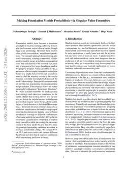 Making Foundation Models Probabilistic via Singular Value Ensembles