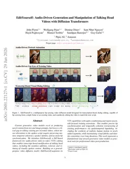 EditYourself: Audio-Driven Generation and Manipulation of Talking Head Videos with Diffusion Transformers
