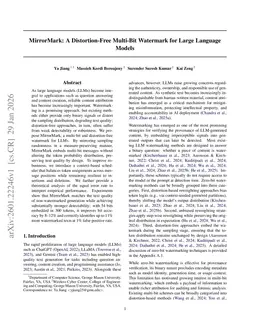 MirrorMark: A Distortion-Free Multi-Bit Watermark for Large Language Models