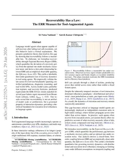Recoverability Has a Law: The ERR Measure for Tool-Augmented Agents