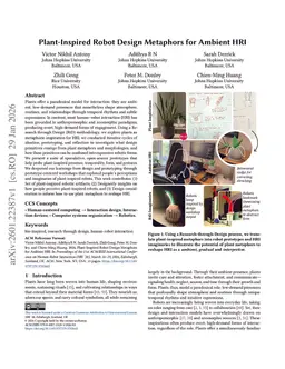 Plant-Inspired Robot Design Metaphors for Ambient HRI