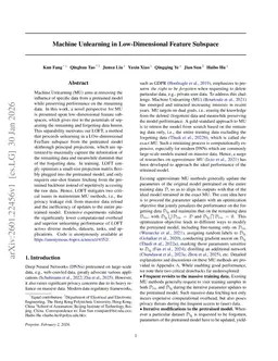 Machine Unlearning in Low-Dimensional Feature Subspace