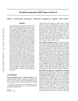 Transform-Augmented GRPO Improves Pass@k