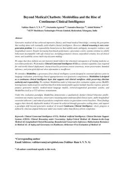 Beyond Medical Chatbots: Meddollina and the Rise of Continuous Clinical Intelligence