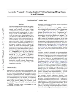 Layerwise Progressive Freezing Enables STE-Free Training of Deep Binary Neural Networks