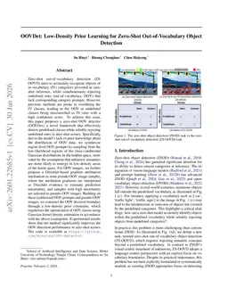 OOVDet: Low-Density Prior Learning for Zero-Shot Out-of-Vocabulary Object Detection