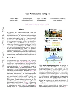 Visual Personalization Turing Test