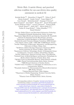 Metric Hub: A metric library and practical selection workflow for use-case-driven data quality assessment in medical AI