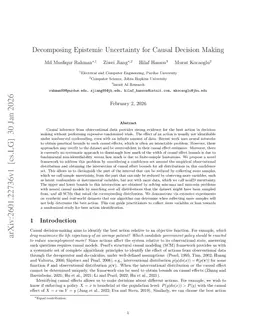 Decomposing Epistemic Uncertainty for Causal Decision Making