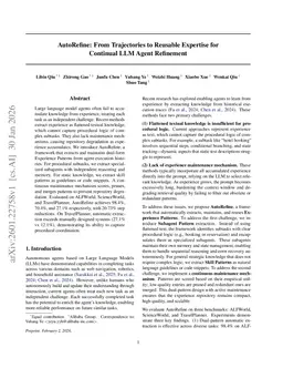 AutoRefine: From Trajectories to Reusable Expertise for Continual LLM Agent Refinement