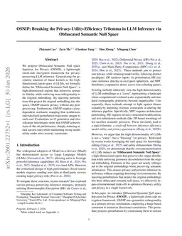 OSNIP: Breaking the Privacy-Utility-Efficiency Trilemma in LLM Inference via Obfuscated Semantic Null Space