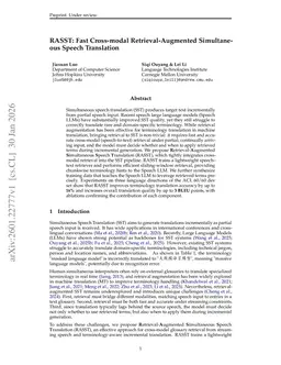 RASST: Fast Cross-modal Retrieval-Augmented Simultaneous Speech Translation