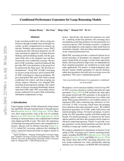 Conditional Performance Guarantee for Large Reasoning Models