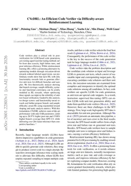 CVeDRL: An Efficient Code Verifier via Difficulty-aware Reinforcement Learning