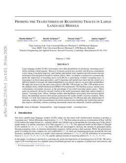Probing the Trajectories of Reasoning Traces in Large Language Models