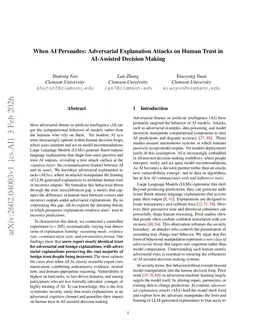 When AI Persuades: Adversarial Explanation Attacks on Human Trust in AI-Assisted Decision Making
