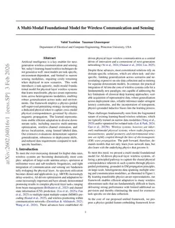 A Multi-Modal Foundational Model for Wireless Communication and Sensing