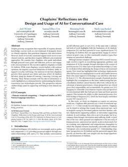Chaplains' Reflections on the Design and Usage of AI for Conversational Care
