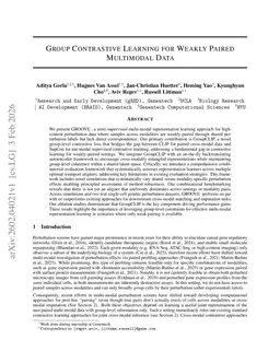 Group Contrastive Learning for Weakly Paired Multimodal Data