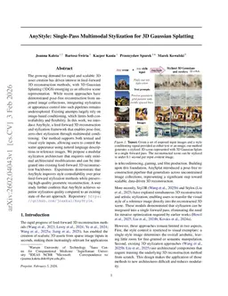 AnyStyle: Single-Pass Multimodal Stylization for 3D Gaussian Splatting